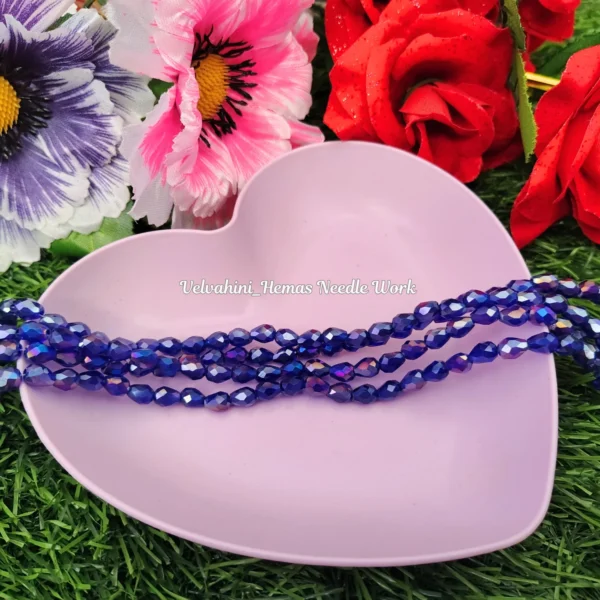 4mm dark blue drop crystal