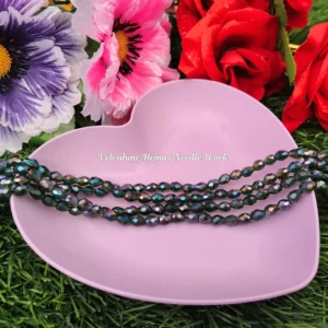 4mm dark green drop crystal