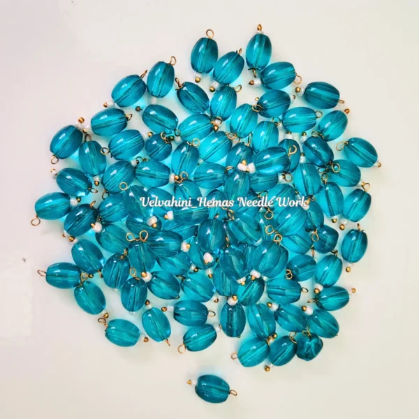 oval small hangings dark teal blue