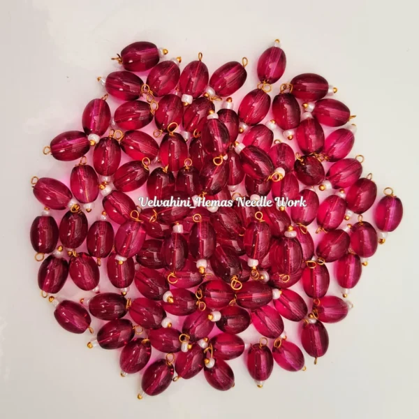 oval small hangings dark maroon