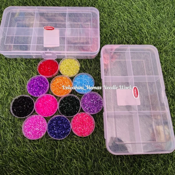 cut bead 12 colours with 6 partition box(2)