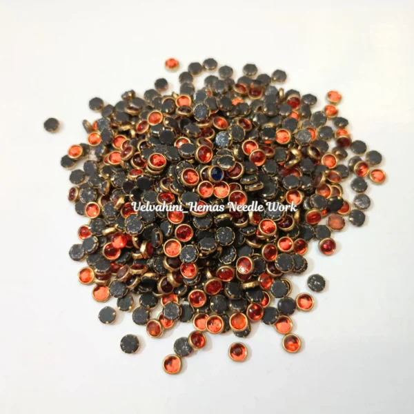 4mm Round Kundan_Orange