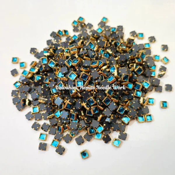 4*4 Square Kundan_Blue