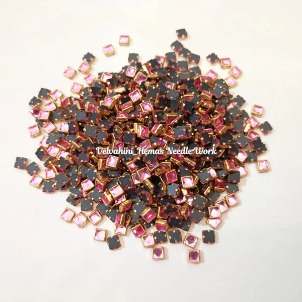 4*4 Square Kundan_Light Pink