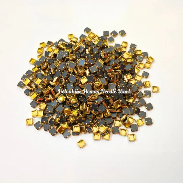 4*4 Square Kundan_Yellow