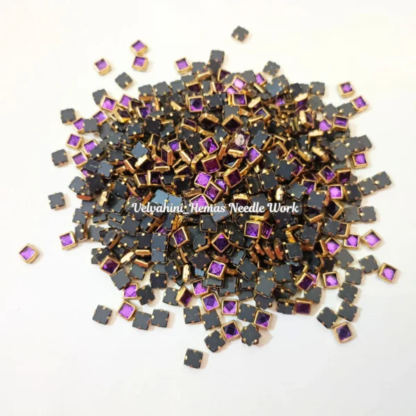 4*4 Square Kundan_Violet