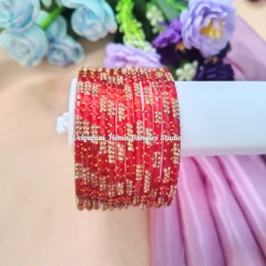 Cubic Stone Bangle_Red