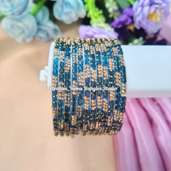 Cubic Stone Bangle_Torquise Blue