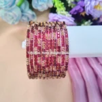 Cubic Stone Bangle_Magenta