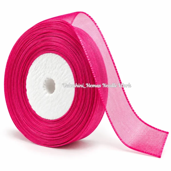 Organza ribbon_Drak Pink