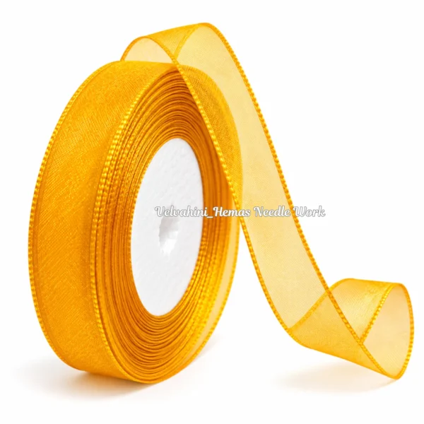 Organza ribbon_Mango Yellow