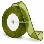 Organza ribbon_Olive Green