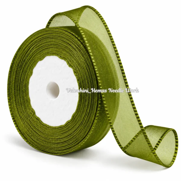 Organza ribbon_Olive Green