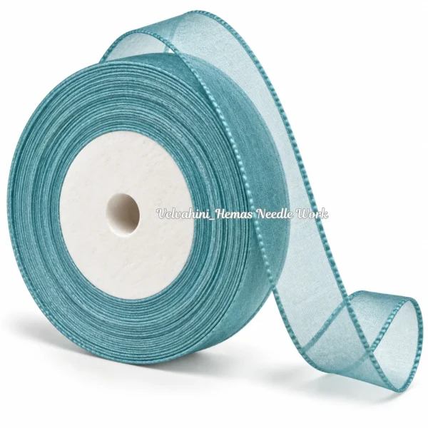 Organza ribbon_Turquoise Blue