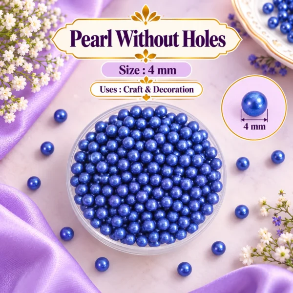 Pearl Without Holes_Size 4mm_Ink Blue