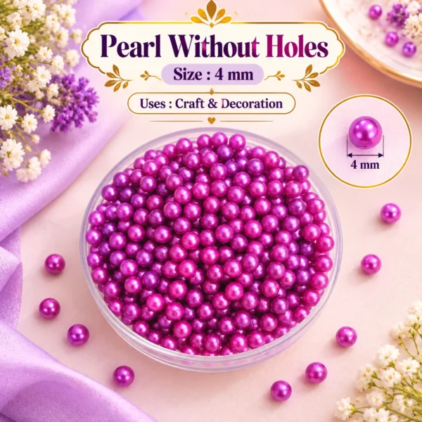 Pearl Without Holes_Size 4mm_Purple