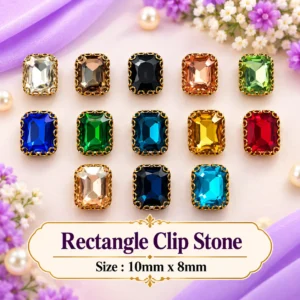 Rectangle Clip Stone Size:10x8mm